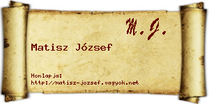 Matisz József névjegykártya